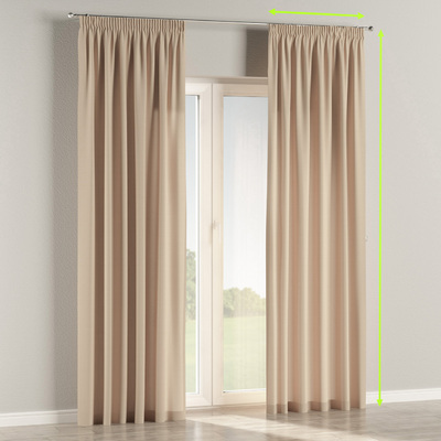 Pencil pleat lined curtain