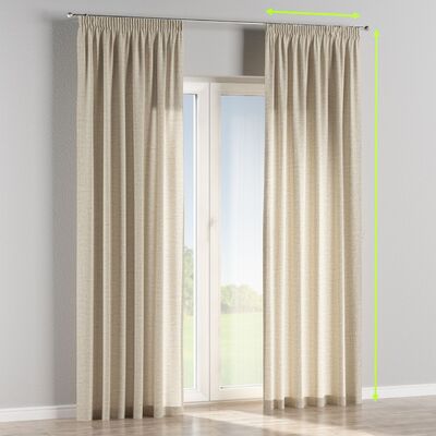Pencil pleat lined curtain