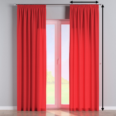 Pencil pleat lined curtain in collection Loneta, fabric: 133-43
