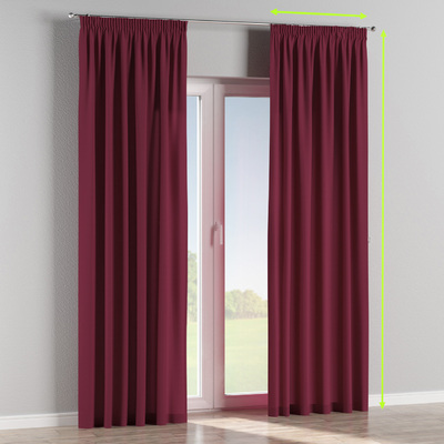 Pencil pleat lined curtain