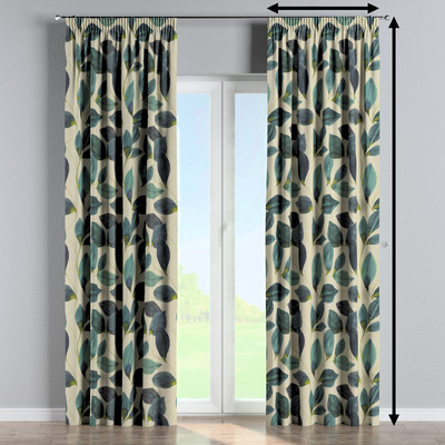 Pencil pleat lined curtain