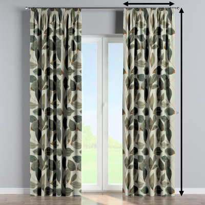 Pencil pleat lined curtain