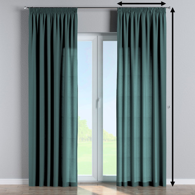 Pencil pleat lined curtain in collection Linen, fabric: 159-09
