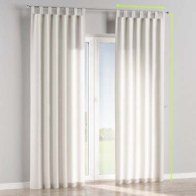 Tab top lined curtain in collection Linen, fabric: 392-04