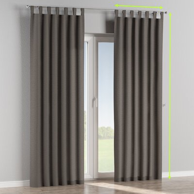 Tab top lined curtain