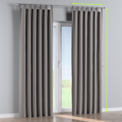 Tab top lined curtain