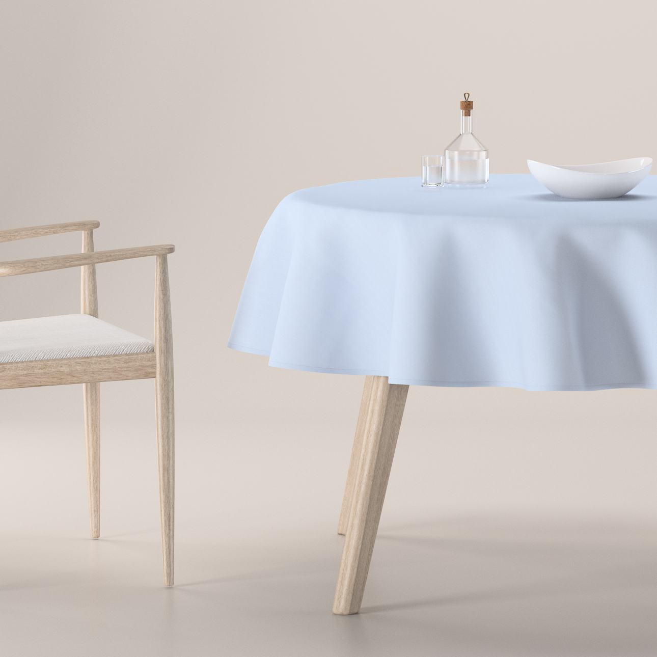 Runde Tischdecke, hellblau, Loneta (133-35) günstig online kaufen