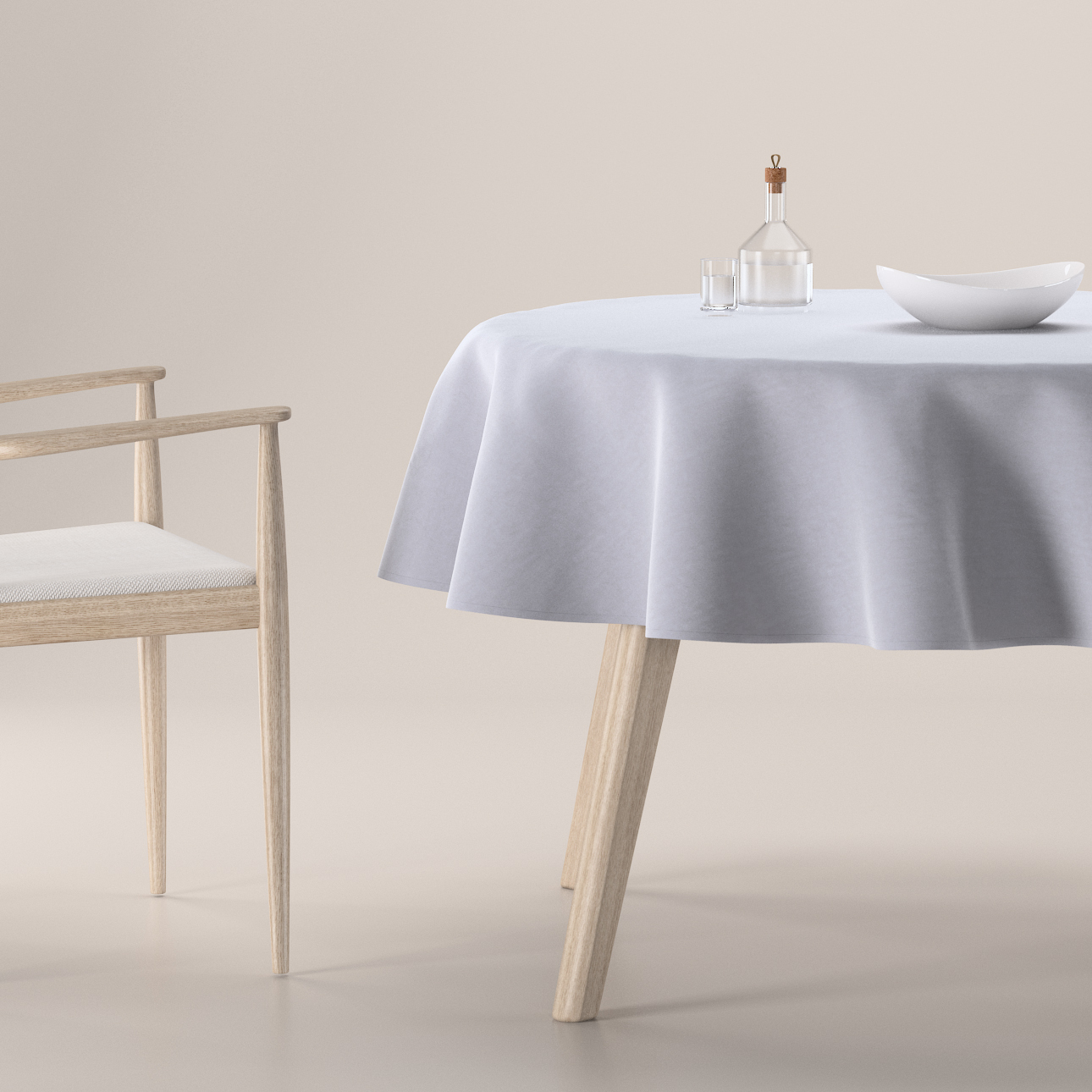 Runde Tischdecke, grau, Velvet (704-24) günstig online kaufen