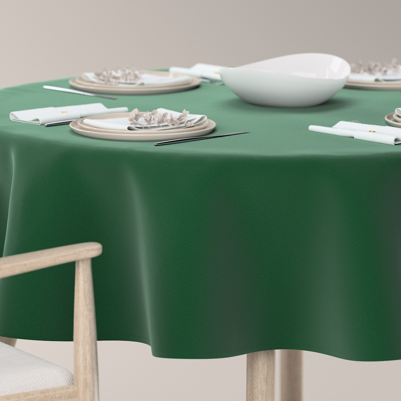 Runde Tischdecke, grün, Velvet (704-13) günstig online kaufen