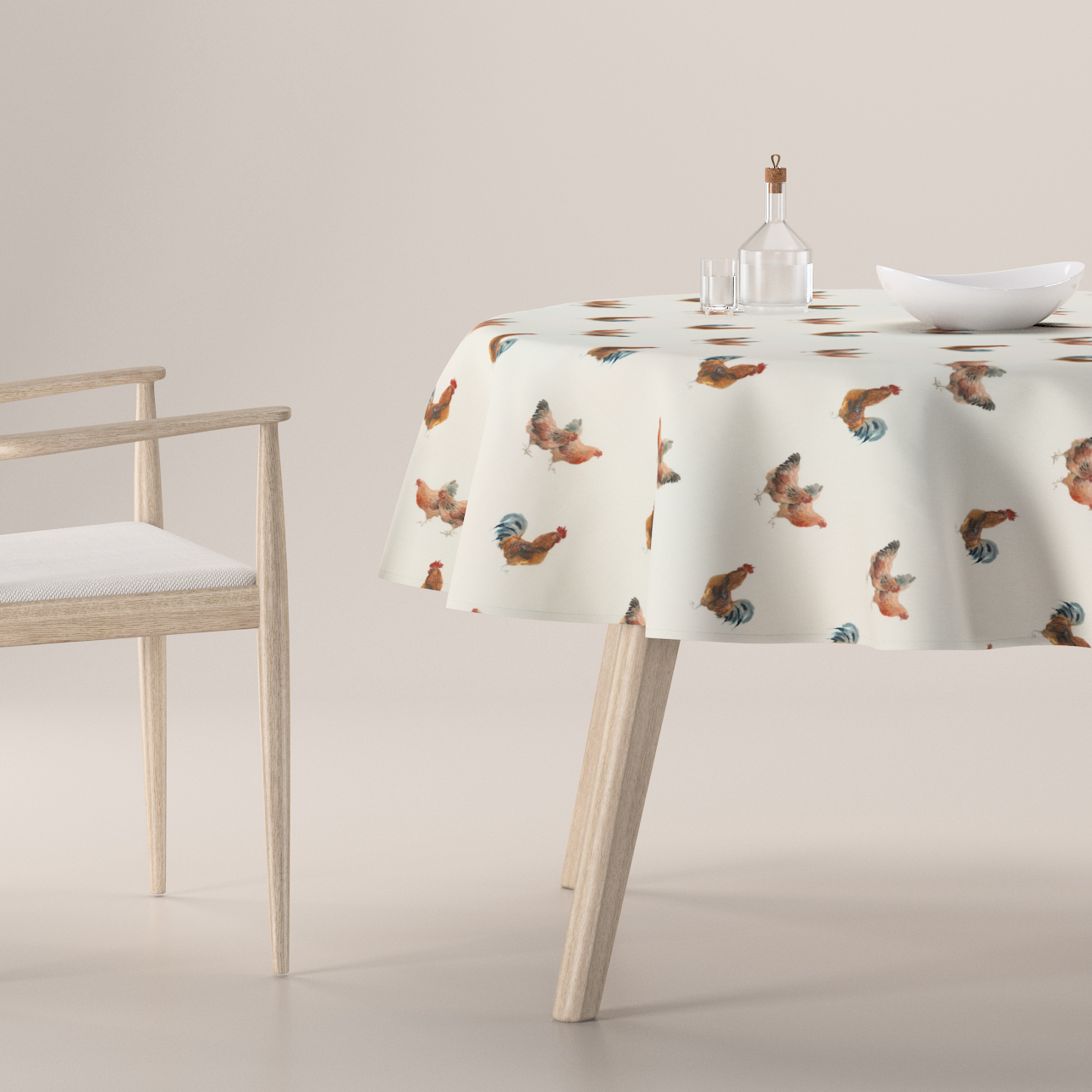 Runde Tischdecke, braun-creme, Flowers (141-80) günstig online kaufen