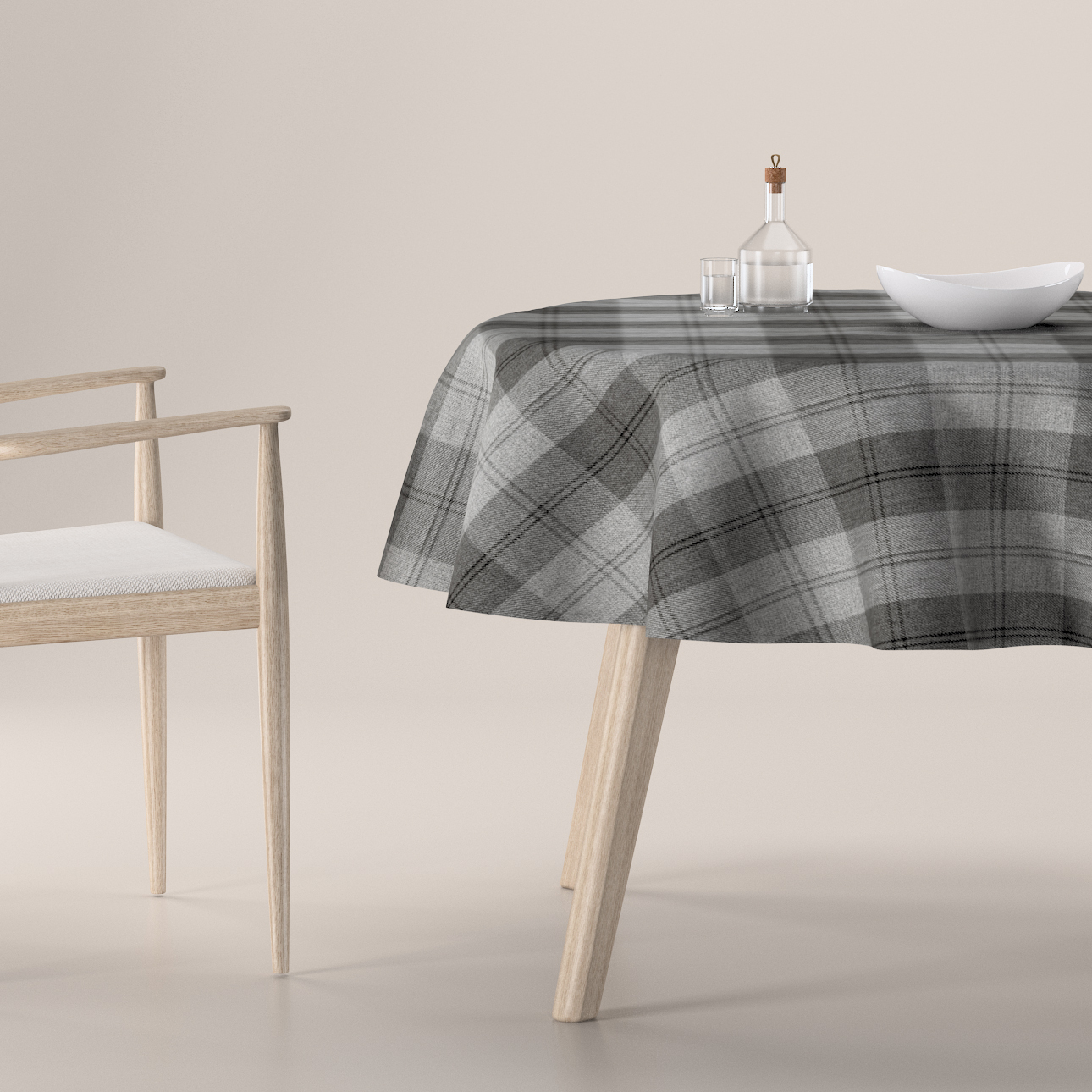 Runde Tischdecke, grau-anthrazit, Edinburgh (115-75) günstig online kaufen