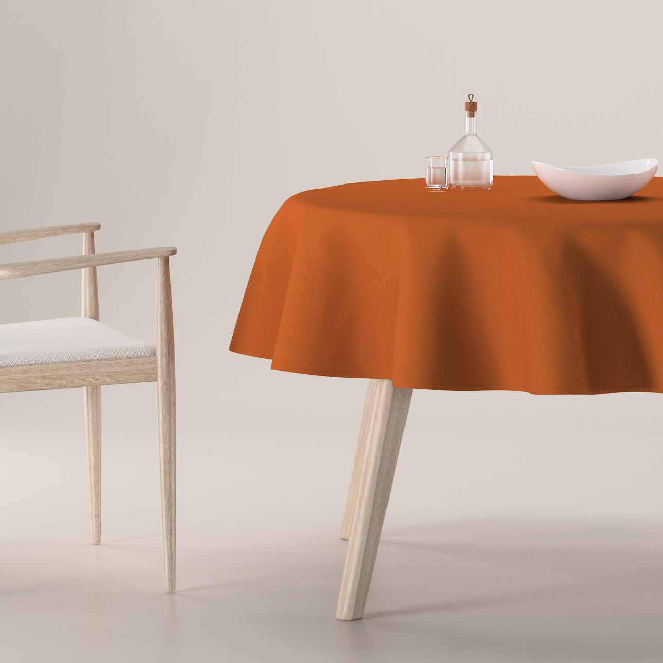 Runde Tischdecke, Karamell, Cotton Panama (702-42) günstig online kaufen