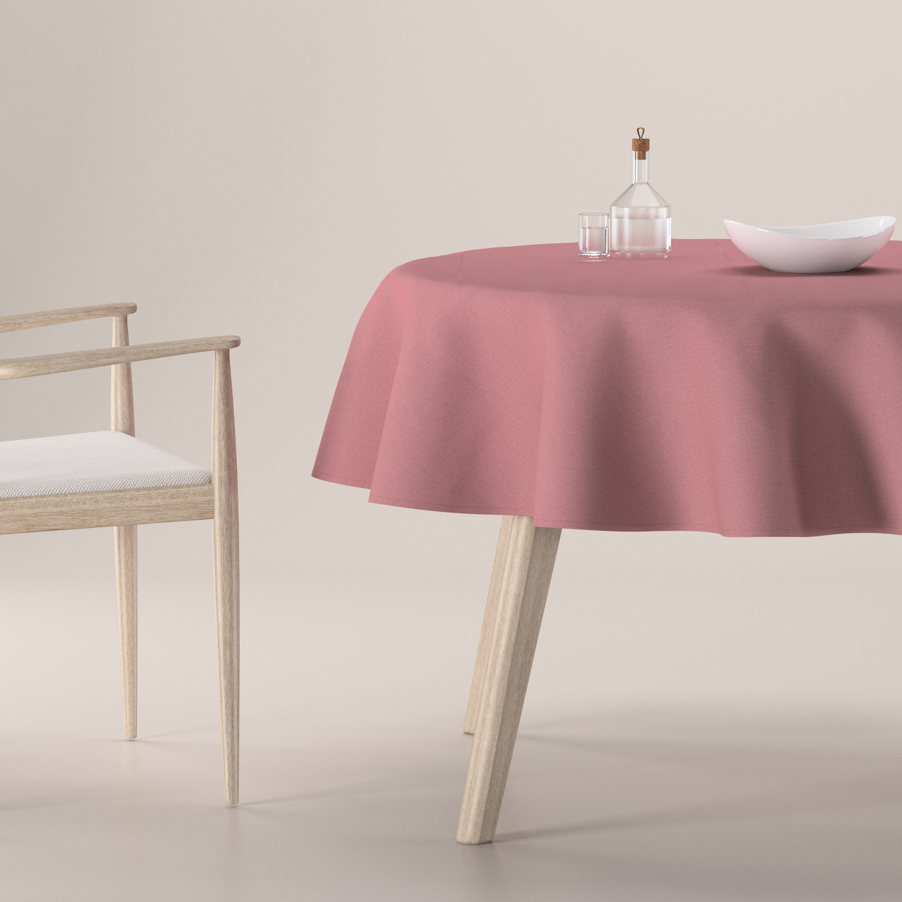 Runde Tischdecke, altrosa, Cotton Panama (702-43) günstig online kaufen