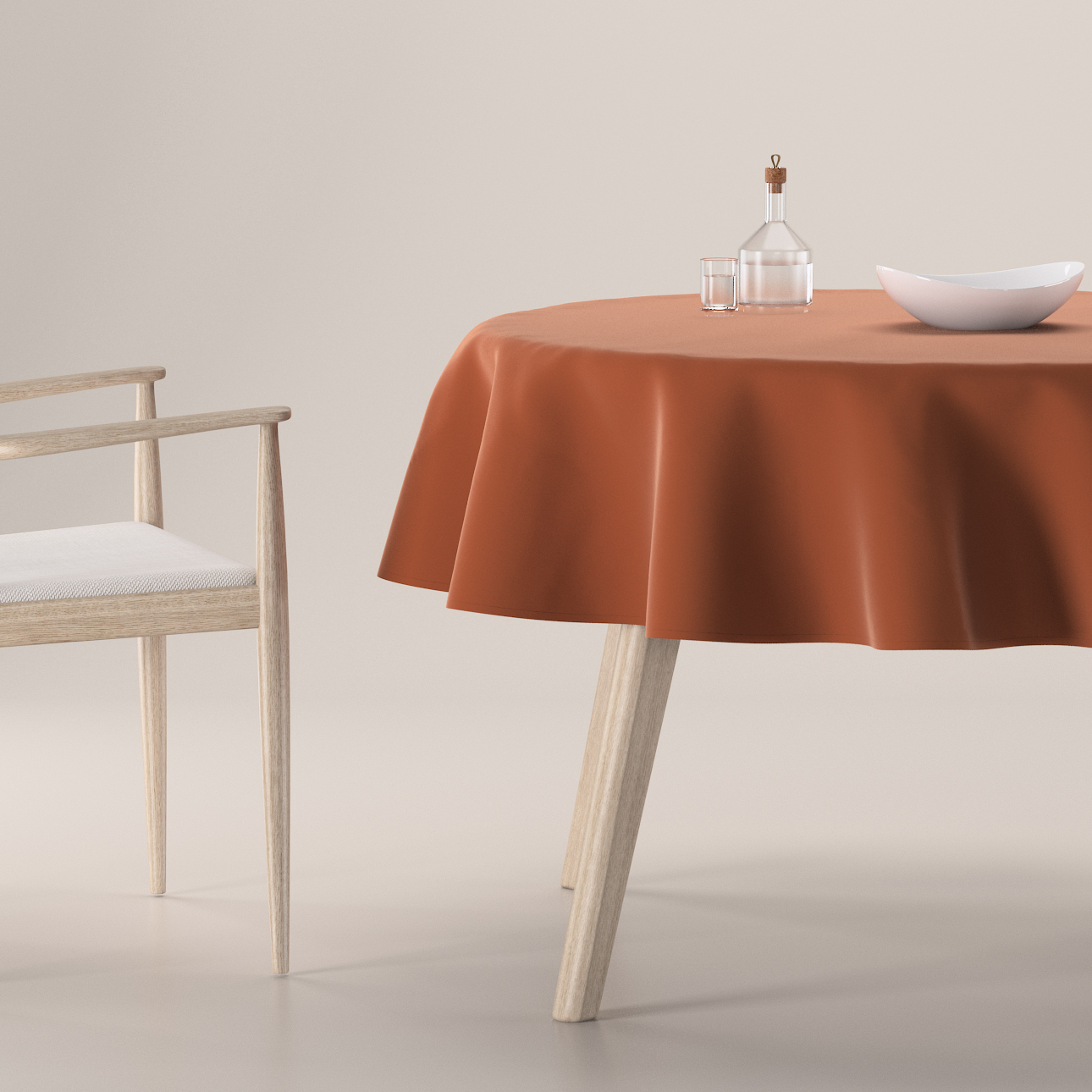 Runde Tischdecke, braun-karamell, Velvet (704-33) günstig online kaufen