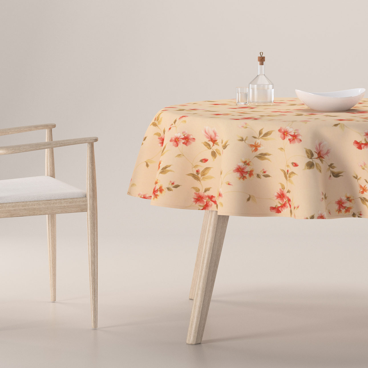 Runde Tischdecke, creme-rosa, Londres (143-88) günstig online kaufen