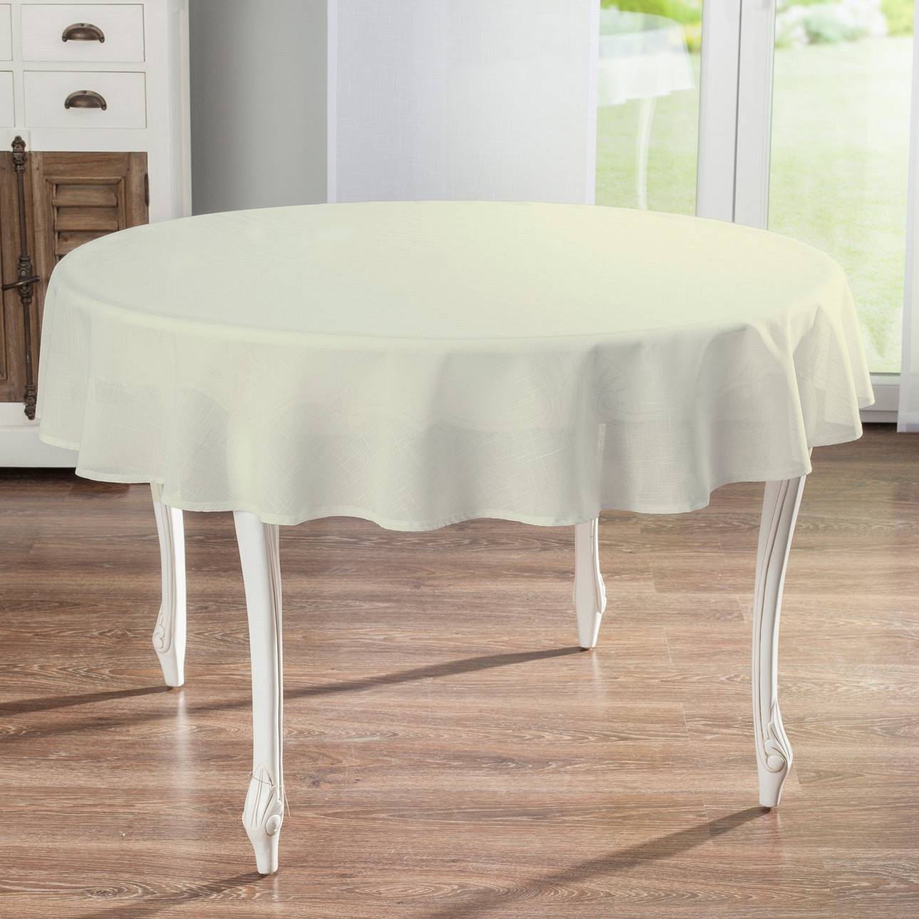 Runde Tischdecke, creme, Romantica (128-88) günstig online kaufen