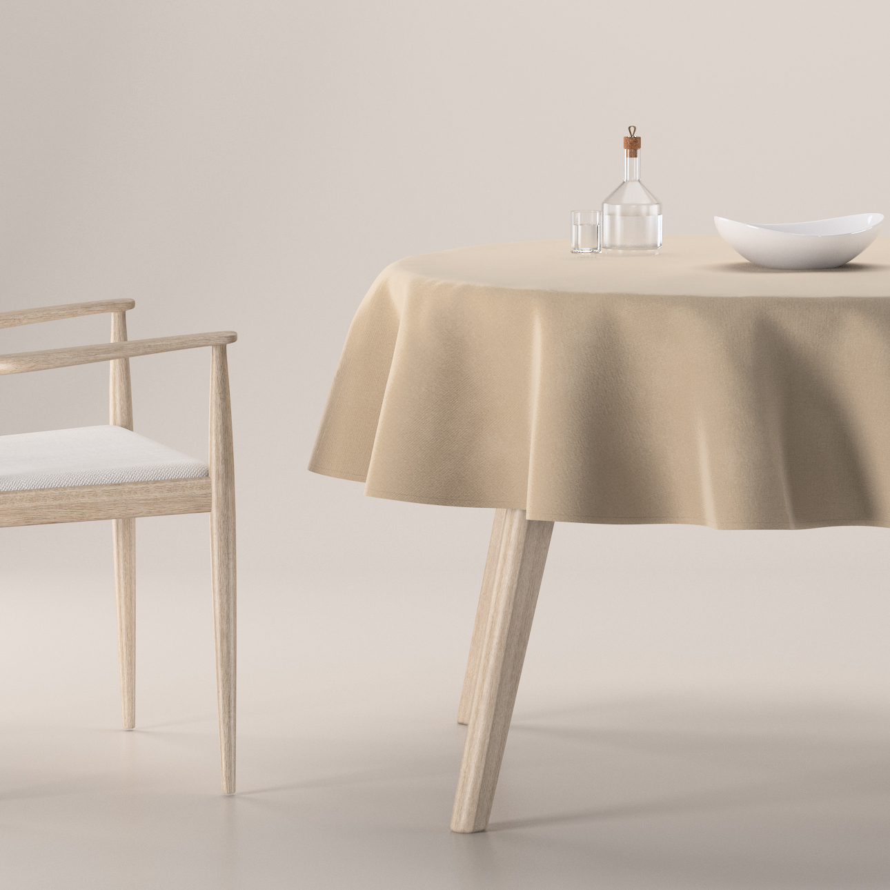 Runde Tischdecke, beige, Crema (185-84) günstig online kaufen