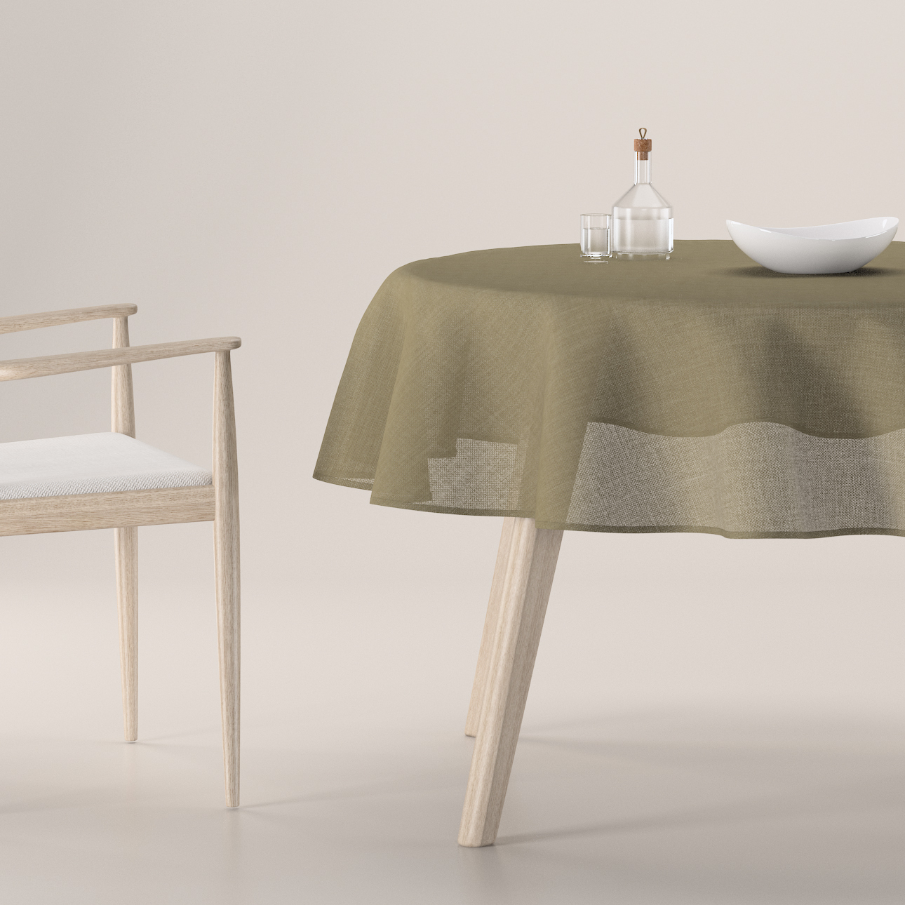 Runde Tischdecke, khaki, Sensual Premium (144-41) günstig online kaufen