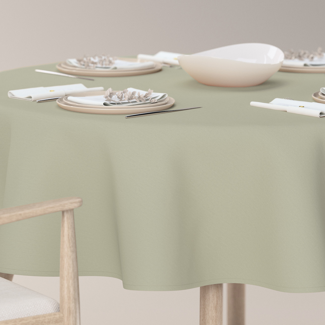 Runde Tischdecke, taupe, Loneta (133-05) günstig online kaufen