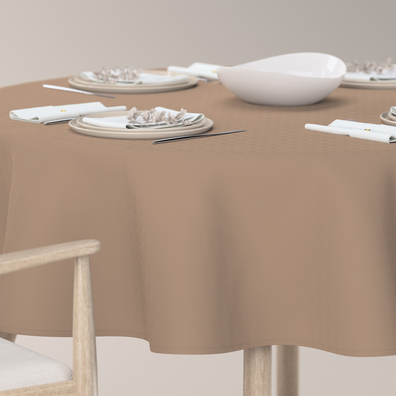 Runde Tischdecke, mocca, Crema (144-67) günstig online kaufen