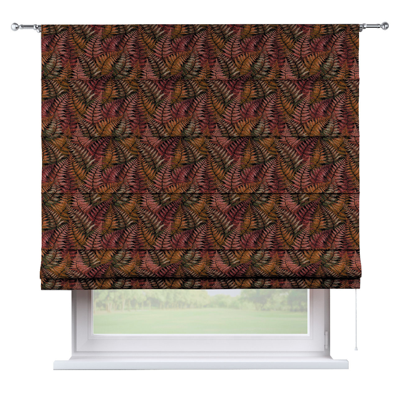 Dekoria Raffrollo Torino, dunkelrot- gold, 130 x 170 cm günstig online kaufen