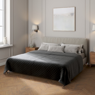 Velvet-Tagesdecke mit Rautensteppung