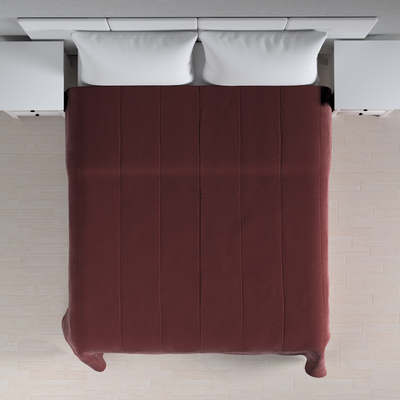 Sengetæppe quiltet<br/>i 25cm striber i velour fra kollektionen Velvet, Stof: 704-37