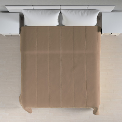 Sengetæppe quiltet<br/>i 25cm striber i velour fra kollektionen Velvet, Stof: 704-35