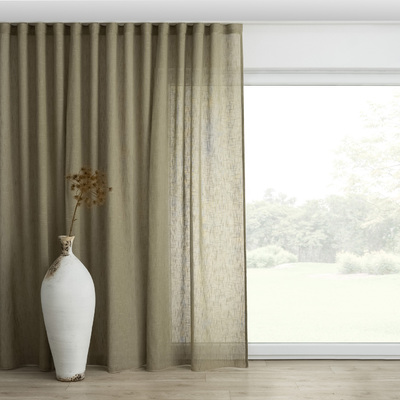 Rideau sur le ruban wave dans la collection Lino Terra, Tissu: 145-49