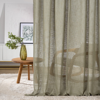 Rideau sur le ruban wave dans la collection Lino Terra, Tissu: 145-49