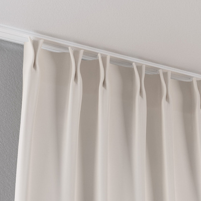 Gardin med dobbel fast læg 1 stk. fra kollektionen Linen, Stof: 392-04