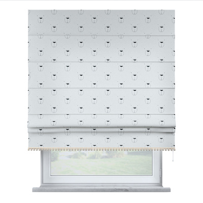 Roman blind with pompoms