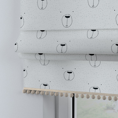 Roman blind with pompoms