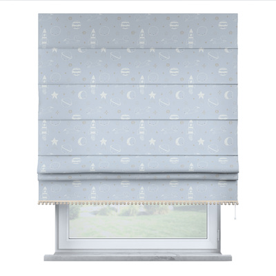 Roman blind with pompoms