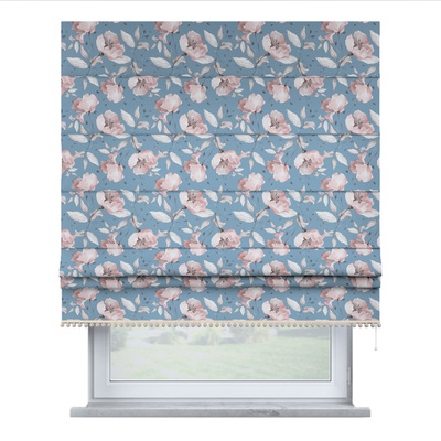 Roman blind with pompoms