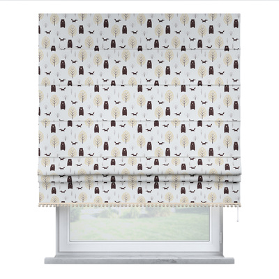 Roman blind with pompoms