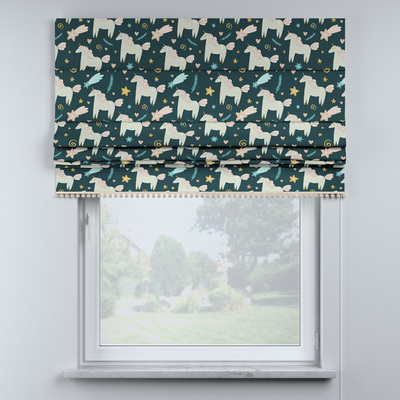 Roman blind with pompoms in collection Magic Collection, fabric: 500-43