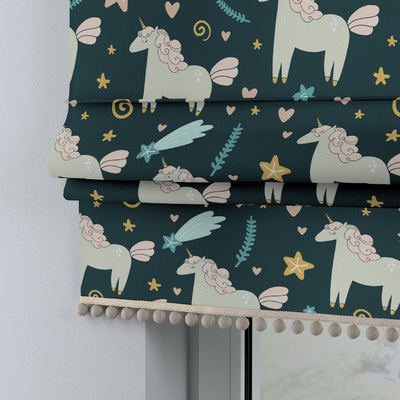 Roman blind with pompoms in collection Magic Collection, fabric: 500-43