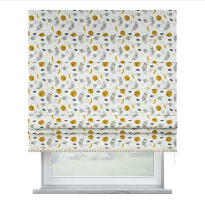 Roman blind with pompoms