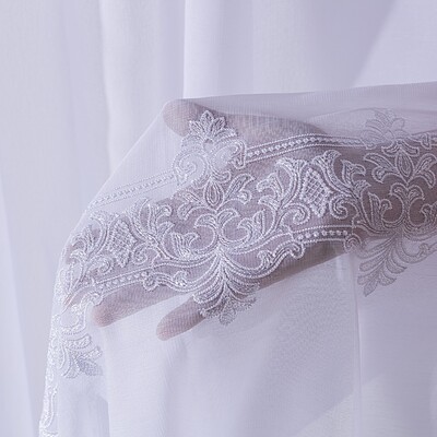 Net curtain with double pinch pleat in collection Voile, fabric: 186-36