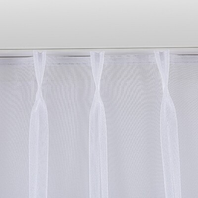 Net curtain with double pinch pleat in collection Voile, fabric: 180-39