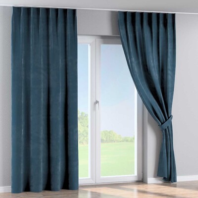 Zasłona na haczykach flex pojedynczych, pruski błękit, 704-16