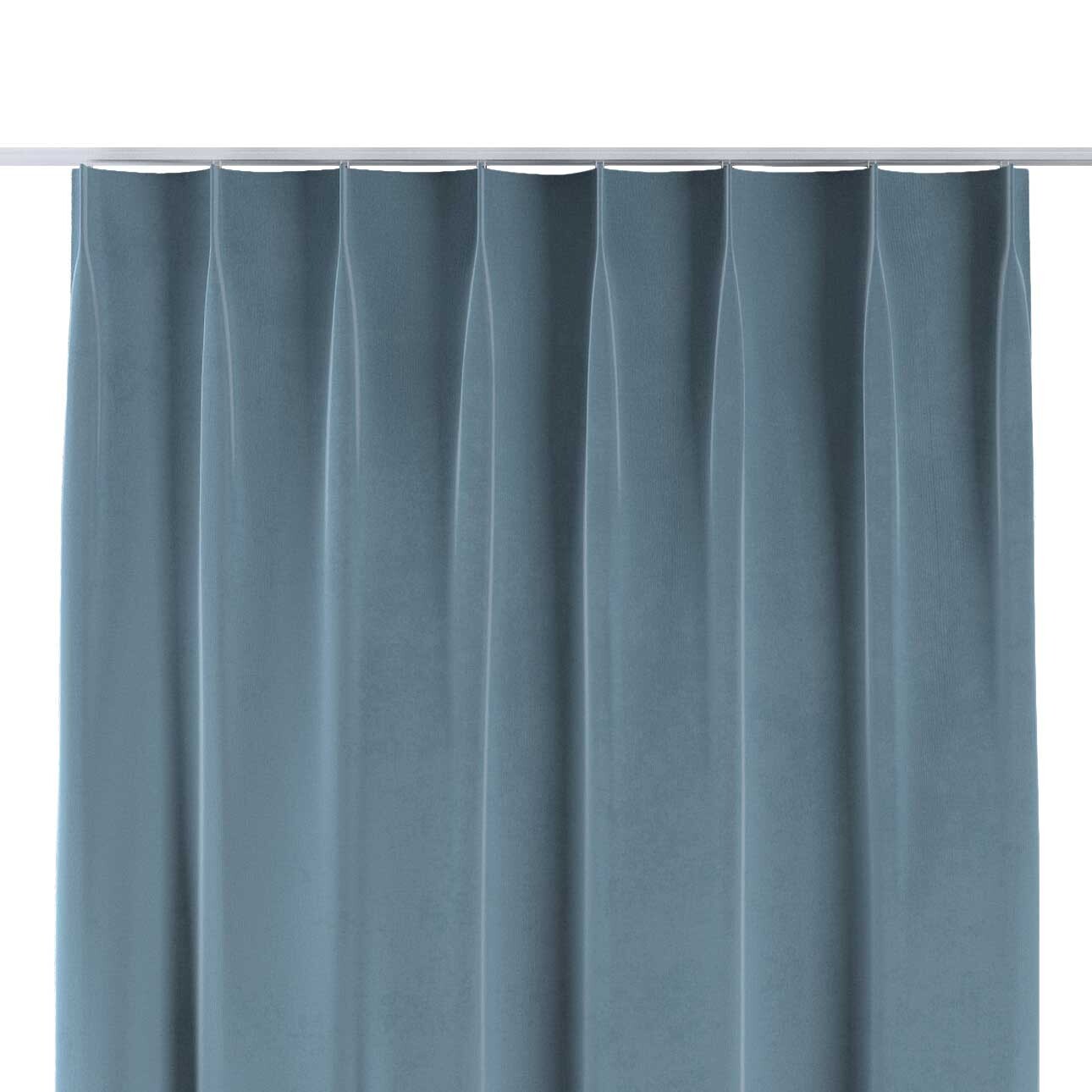 Vorhang mit flämischen 1-er Falten, blau, Crema (179-28) günstig online kaufen