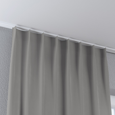 Zasłona na haczykach flex pojedynczych, szary, 144-70 - Dekoria.pl