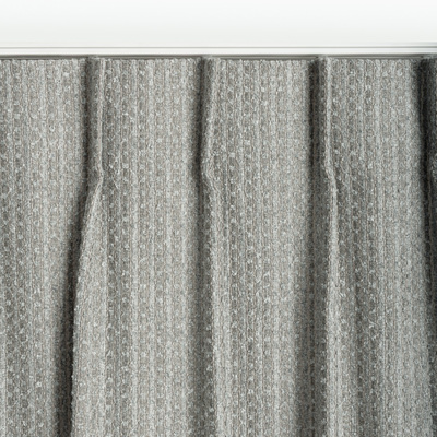 Gardin med fast veck 1 längd i kollektionen Boucle Mist, Tyg: 145-58