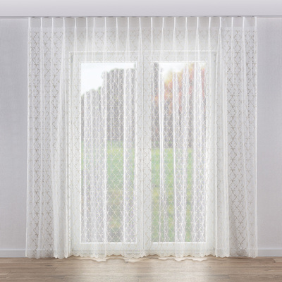 Net curtain with single pinch pleat