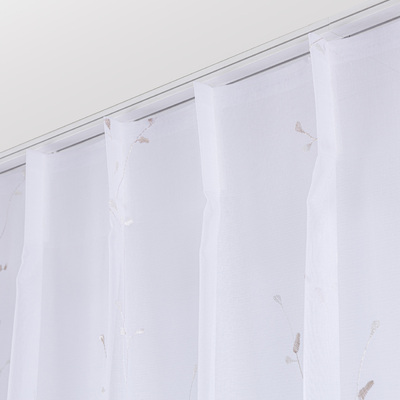 Draperie cu cârlige flex simple în colecție Voile, țesătură: 186-76