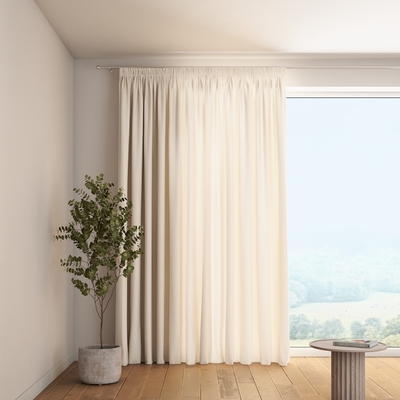 MRTREES Gordijnen, halftransparant, kort, raamgordijn, linnenlook met plooiband, boho, 150 cm lang, 140 cm breed, voor keuken, woonkamer, slaapkamer, landhuis, ivoorwit, set van 2