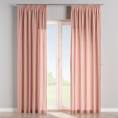 Pencil pleat curtain in collection Quadro, fabric: 136-17