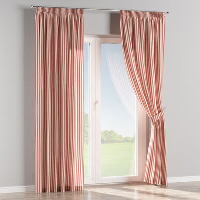 Pencil pleat curtain in collection Quadro, fabric: 136-17